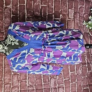 Boden Top Bright & Bold Pink Purple White Floral 100% Cotton Tunic Style sz 8